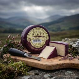 Island Cheese Company Waxed Truckle of Cheddar Cheese with Claret (200g)