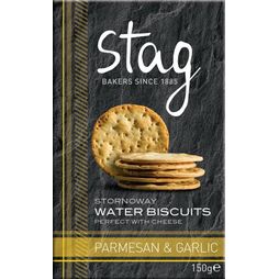 Stag Stornaway Water Biscuits with Parmesan &amp; Garlic (150g)
