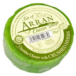 Island Cheese Company Waxed Truckle of Cheddar Cheese with Crushed Herbs (200g)