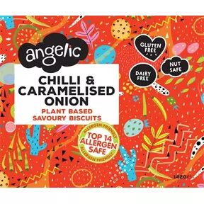 Angelic Chilli & Caramelised Onion Plant-Based Savoury Biscuits (142g)