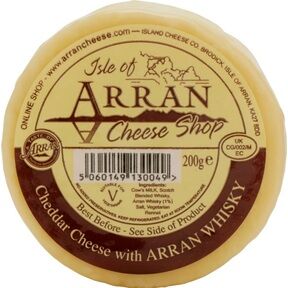 Island Cheese Company Waxed Truckle of Cheddar Cheese with Arran Whisky (200g)