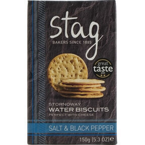 Stag Salt & Black Pepper Water Biscuits (150g)