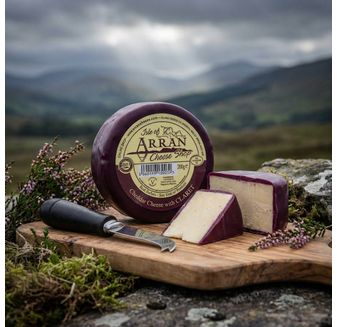 Island Cheese Company Waxed Truckle of Cheddar Cheese with Claret (200g)