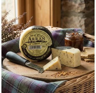 Island Cheese Company Waxed Truckle of Cheddar Cheese with Arran Mustard (200g)