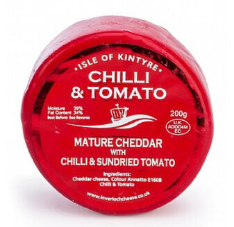 Isle of Kintyre Chilli & Tomato Mature Cheddar Truckle (200g)