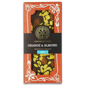 Chocolate Tree Orange & Almond Milk Chocolate Bar (100g)