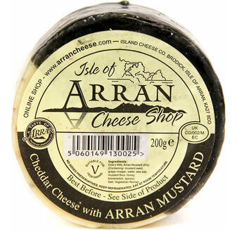 Island Cheese Company Waxed Truckle of Cheddar Cheese with Arran Mustard (200g)