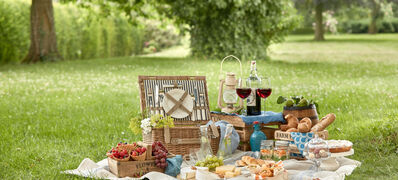 Outdoor,Summer,Lifestyle,With,A,Gourmet,Picnic,Laid,Out,On