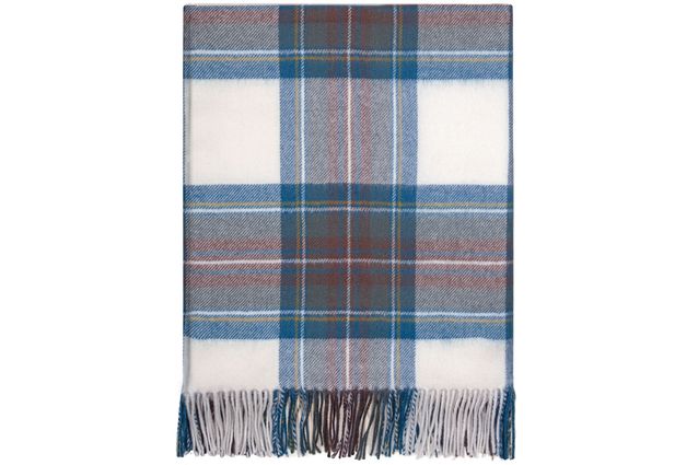 Border Stewart Blue Dress Tartan Lambswool Blanket