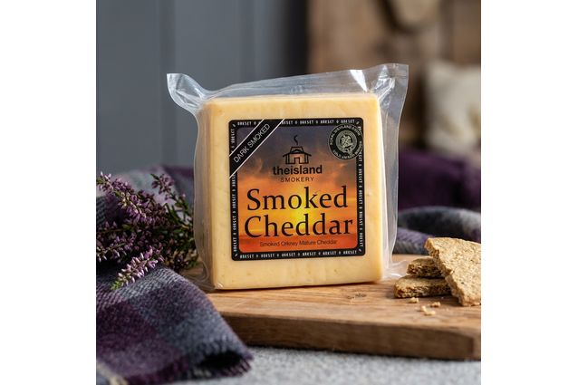 The Island Smokery Dark Smoked Mature Cheddar Cheese (225g)