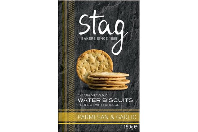 Stag Stornaway Water Biscuits with Parmesan & Garlic (150g)
