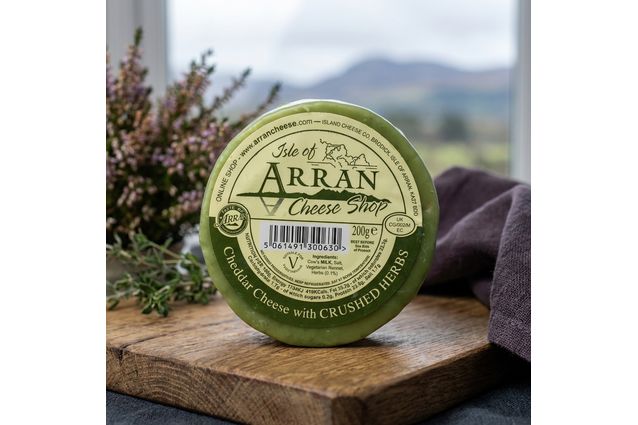 Island Cheese Company Waxed Truckle of Cheddar Cheese with Crushed Herbs (200g)