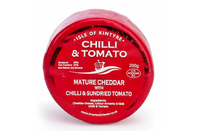 Isle of Kintyre Chilli & Tomato Mature Cheddar Truckle (200g)
